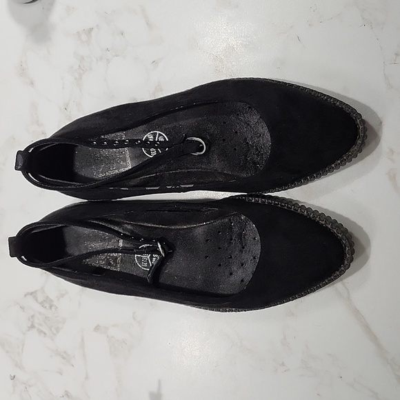 TUK Black Pointed Ballet Ankle Strap Creeper - Picture 1 of 6